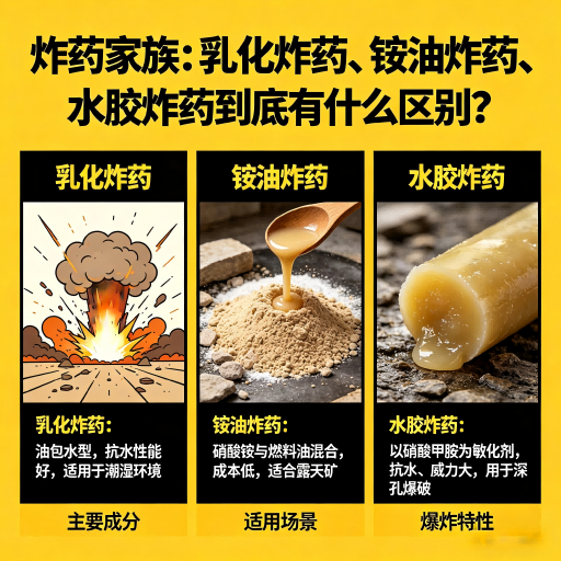 解放炸药家族：乳化炸药、铵油炸药、水胶炸药到底有什么区别？